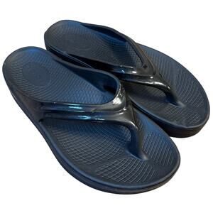 Oofoos Oomega OOlala Platform Sandal Flip Flop Comfort Arch Black Women W9/EU 40